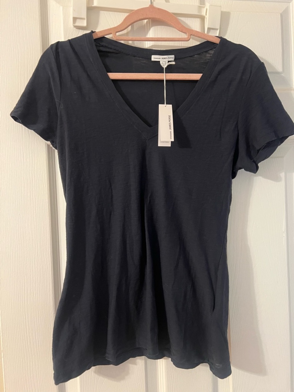 James Perse Navy V-Neck Short Sleeve Tee - Slim Fit